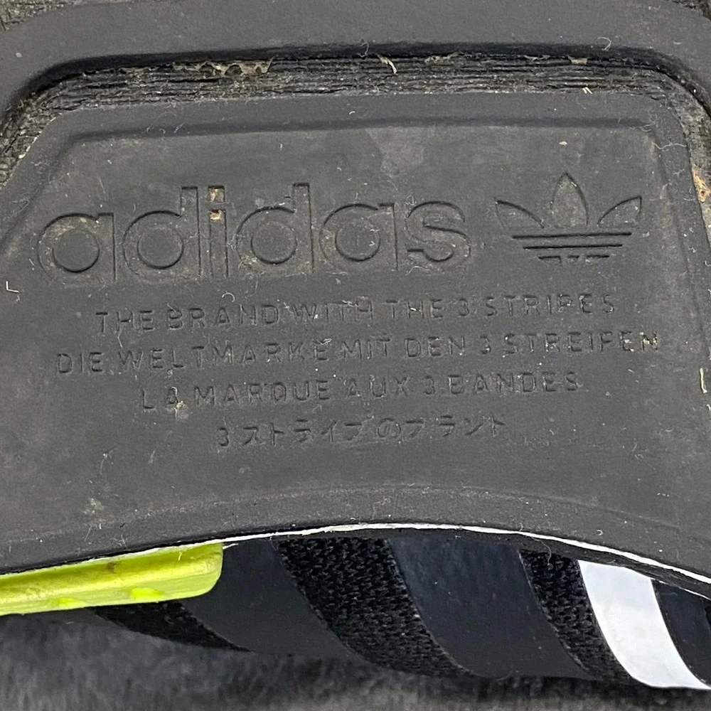 Adidas NMD R1 Black Neon‎ Yellow Mens Sz 12 GV7183 Shoes Sneakers
